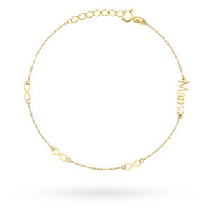 Bransoletka złota ze znakami nieskończoności "mama"