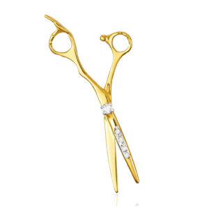 Zawieszka nożyczki zdobione cyrkoniami i biały kamień