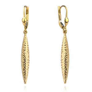 Kolczyki złote diamentowane długie sople