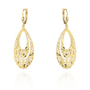 Kolczyki złote wzorzyste ażurowe