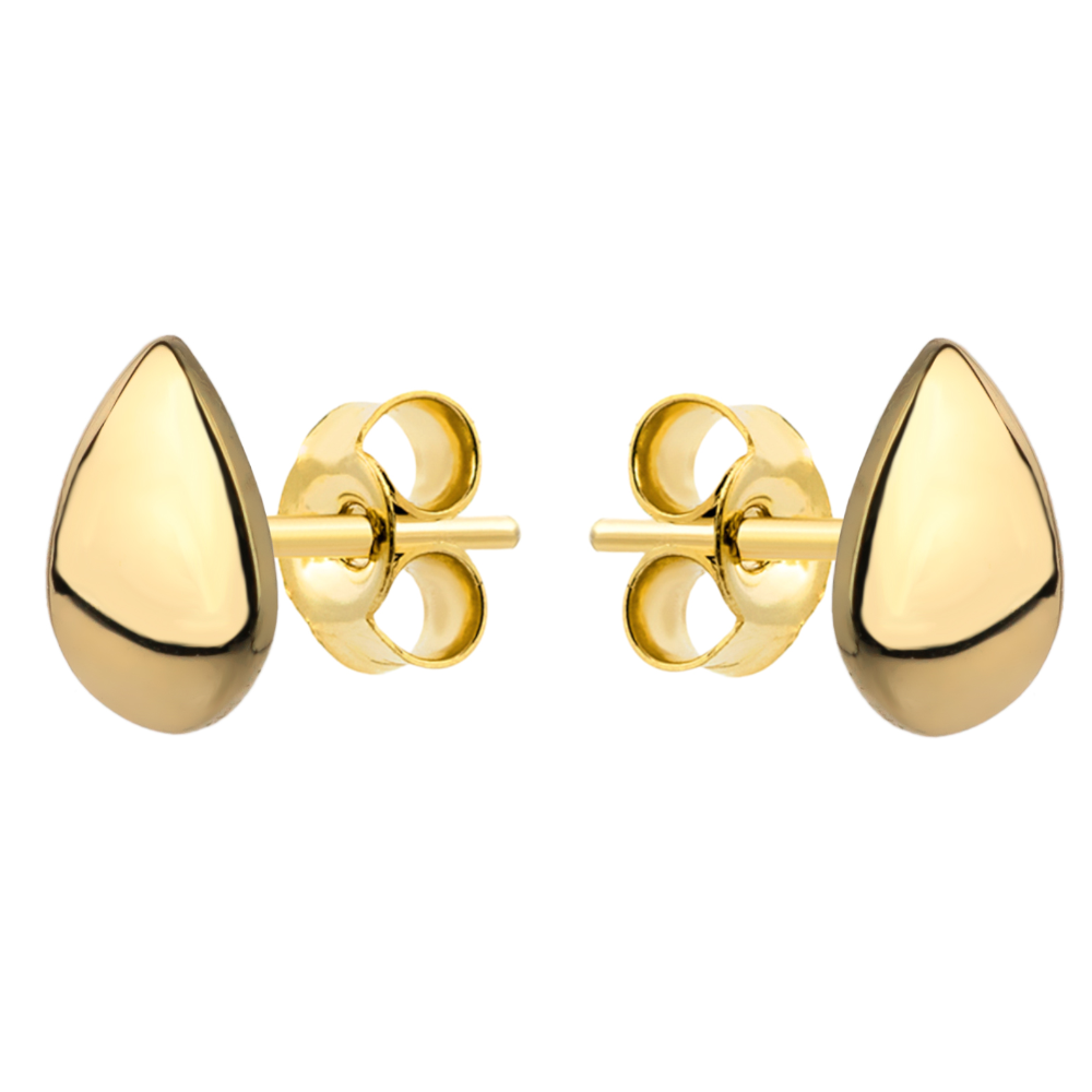 Kolczyki złote łezki pełne na sztyfcie