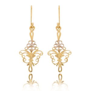 Złote kolczyki łączące elegancję i nowoczesny design.