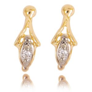 Eleganckie kolczyki ze złota z subtelnym blaskiem kamieni.