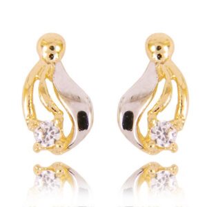 Eleganckie kolczyki ze złota z subtelnym blaskiem kamieni.