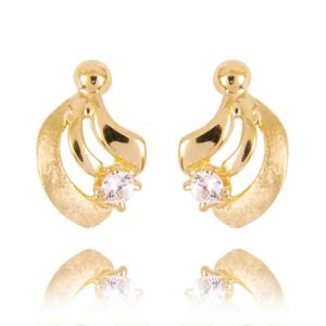 Klasyczne kolczyki ze złota z dekoracyjnym kamieniem.