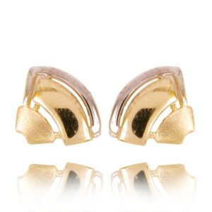 Klasyczne kolczyki ze złota z dekoracyjnym kamieniem.