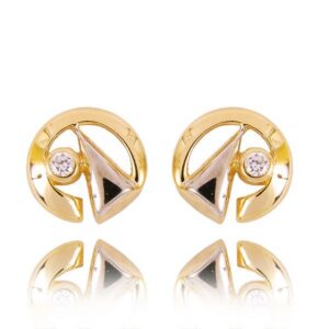 Klasyczne kolczyki ze złota z dekoracyjnym kamieniem.