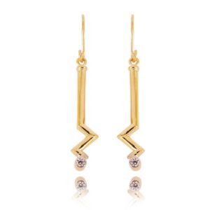 Eleganckie kolczyki ze złota z subtelnym blaskiem kamieni.