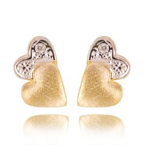 Klasyczne kolczyki ze złota z dekoracyjnym kamieniem.