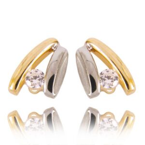 Klasyczne kolczyki ze złota z dekoracyjnym kamieniem.