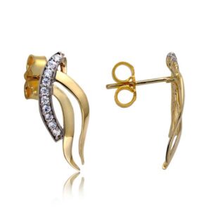 Eleganckie kolczyki ze złota z subtelnym blaskiem kamieni.