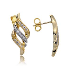 Klasyczne kolczyki ze złota z dekoracyjnym kamieniem.