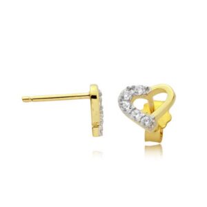 Klasyczne kolczyki ze złota z dekoracyjnym kamieniem.