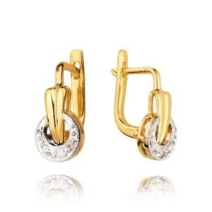 Uniwersalne kolczyki złote o eleganckim wykończeniu.