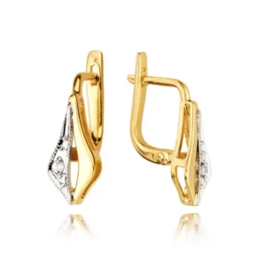 Eleganckie kolczyki ze złota z subtelnym blaskiem kamieni.