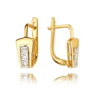 Stylowe kolczyki wykonane z wysokiej jakości złota.