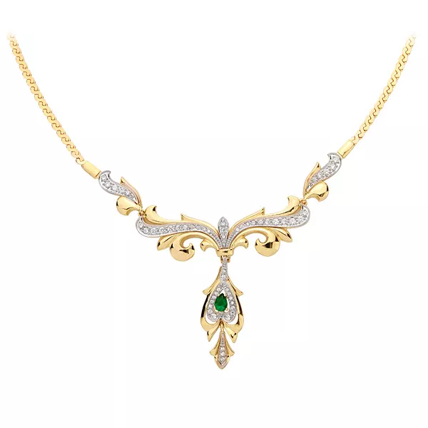 Elegancki naszyjnik wykonany ze złota próby 0,333 lub 0,585, dostępny w trzech kolorach złota. Produkt tworzony na zamówienie.