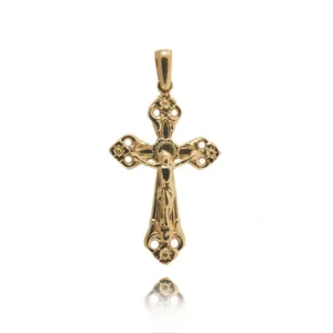 Złoty krzyżyk w eleganckiej odsłonie.