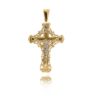 Subtelny krzyżyk ze złota na zamówienie.