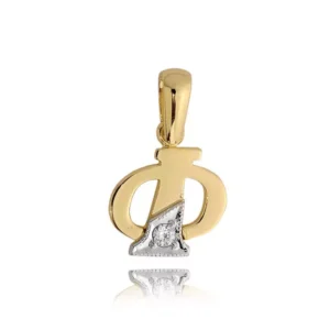 Złota literka o lekkiej i delikatnej konstrukcji.