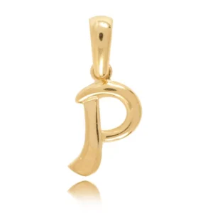 Złota zawieszka literka w trzech wariantach kolorystycznych.