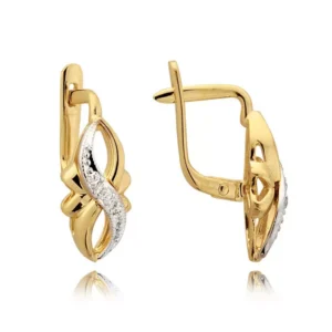 Stylowe kolczyki wykonane z wysokiej jakości złota.