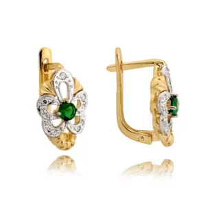 Złote kolczyki łączące elegancję i nowoczesny design.