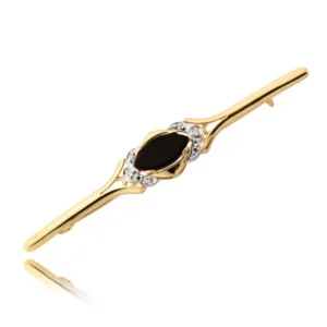 Elegancka broszka wykonana ze złota próby 0,333 lub 0,585, dostępna w trzech kolorach złota. Produkt tworzony na zamówienie.