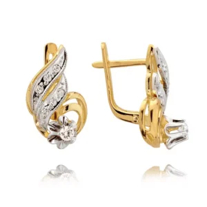 Złote kolczyki łączące elegancję i nowoczesny design.