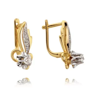 Stylowe kolczyki wykonane z wysokiej jakości złota.