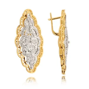 Eleganckie kolczyki ze złota z subtelnym blaskiem kamieni.