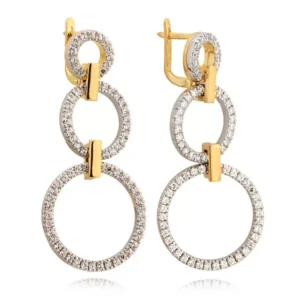 Klasyczne kolczyki ze złota z dekoracyjnym kamieniem.