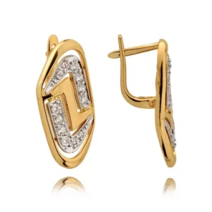 Stylowe kolczyki wykonane z wysokiej jakości złota.