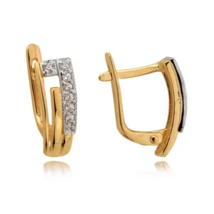 Złote kolczyki łączące elegancję i nowoczesny design.