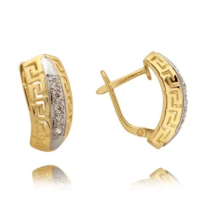 Eleganckie kolczyki ze złota z subtelnym blaskiem kamieni.