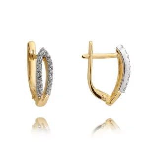 Klasyczne kolczyki ze złota z dekoracyjnym kamieniem.