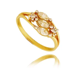 Pierścionek ze złota łączący klasykę z nowoczesnością.