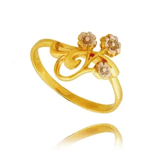 Pierścionek ze złota łączący klasykę z nowoczesnością.