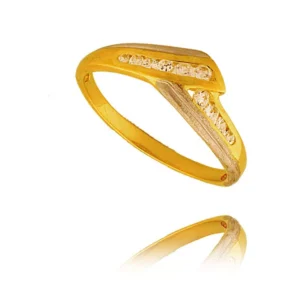 Pierścionek ze złota łączący klasykę z nowoczesnością.