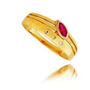 Pierścionek ze złota łączący klasykę z nowoczesnością.