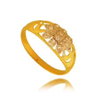 Pierścionek ze złota łączący klasykę z nowoczesnością.