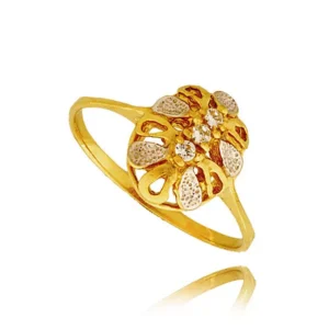 Pierścionek ze złota łączący klasykę z nowoczesnością.