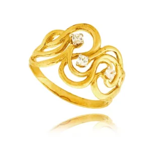 Pierścionek ze złota łączący klasykę z nowoczesnością.