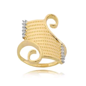 Pierścionek ze złota łączący klasykę z nowoczesnością.