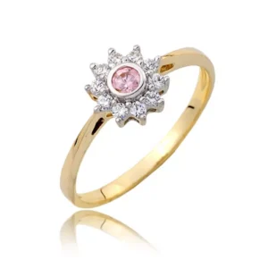 Delikatny pierścionek wykonany z wysokiej jakości złota.