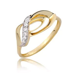 Pierścionek ze złota łączący klasykę z nowoczesnością.