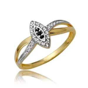 Delikatny pierścionek wykonany z wysokiej jakości złota.