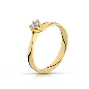 Pierścionek ze złota łączący klasykę z nowoczesnością.