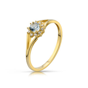 Pierścionek ze złota łączący klasykę z nowoczesnością.