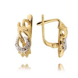 Uniwersalne kolczyki złote o eleganckim wykończeniu.